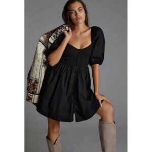 Anthropologie Maeve Puff Sleeve Corset Style Mini Dress